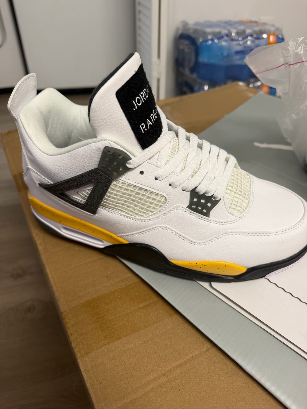 White & Yellow Men's Athletic Sneakers